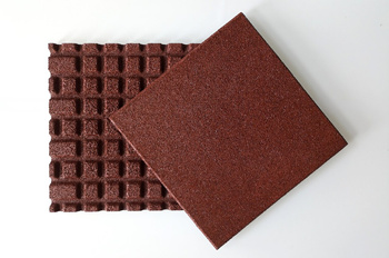 Gumowa płyta chodnikowa czerwona  / 25 mm / 0,5x0,5m / SCP Select